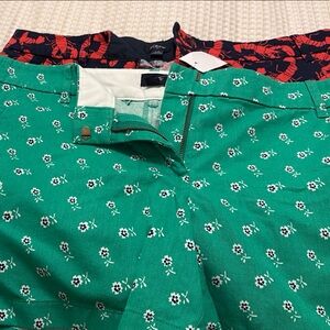 J. Crew Factory x2 Green Floral and also Navy Lobster Print Women Shorts